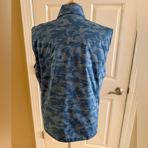 Johnnie-O Rippen 2 Way Zip Slate Blue Camouflage Puffer Vest-Size Medium-Golf - Picture 5 of 9